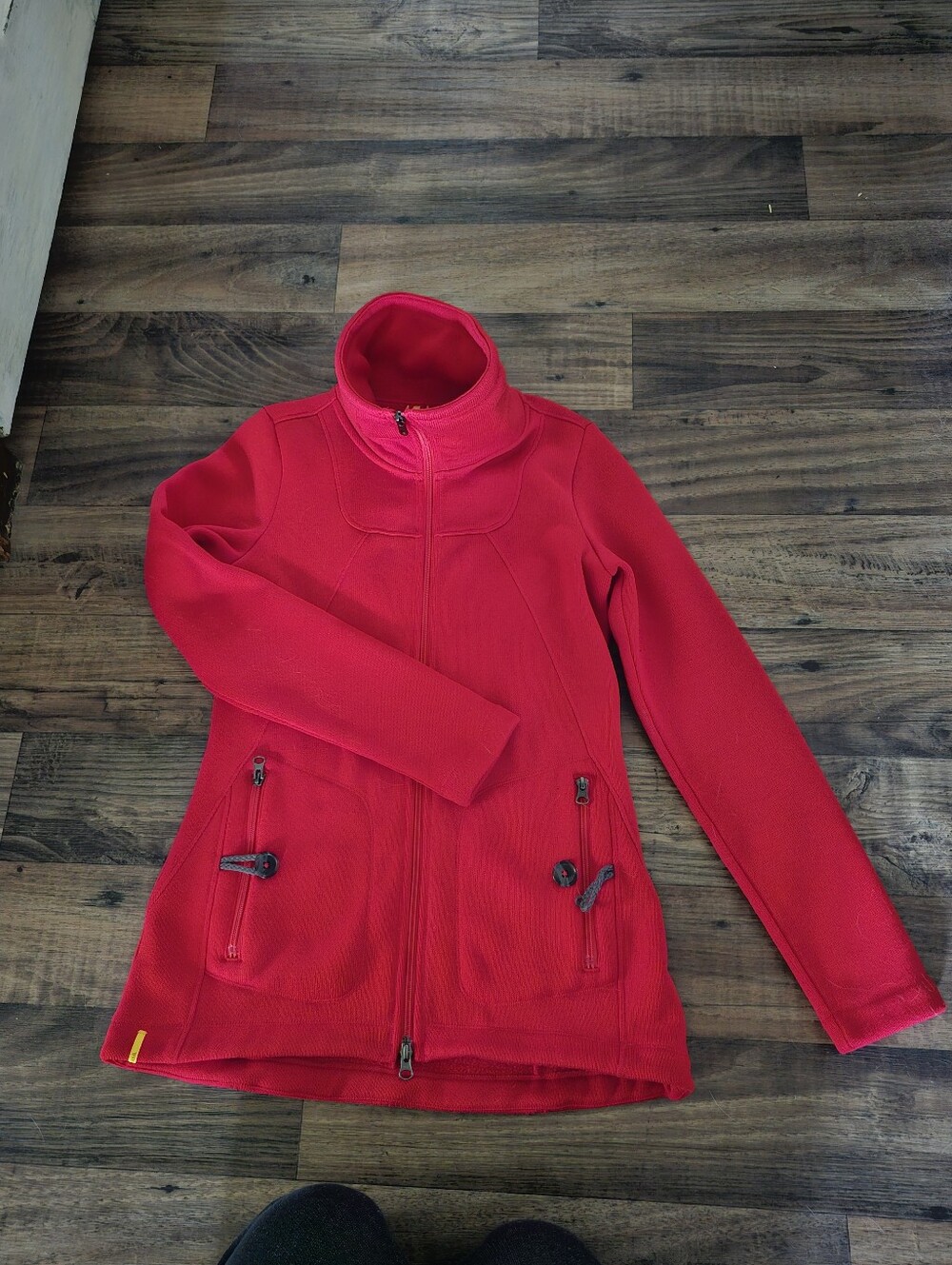 LOLE Womand Bright Red Full-Zip Fleece Jacket Sz M